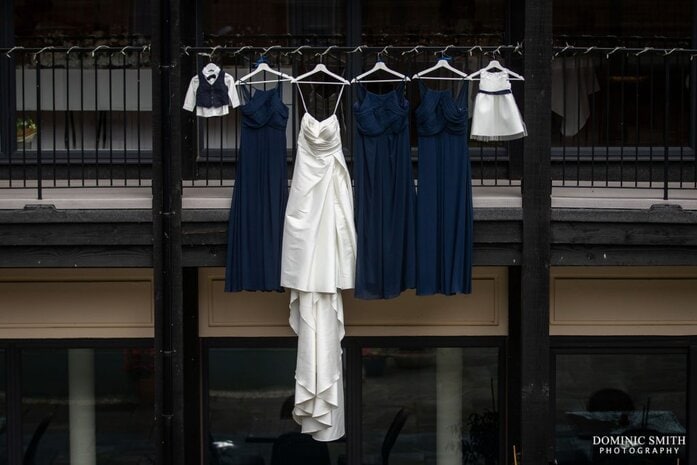 Wedding Dress Hanging at Cottesmore Hotel, Golf and Country Club