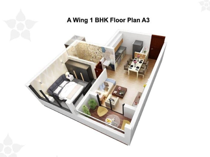Top view of 1bhk flat sale in Ishta Dabolim Goa