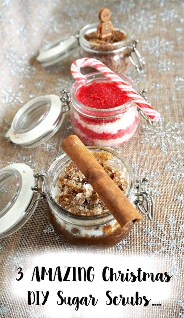 3 AMAZING and easy to make Christmas DIY Sugar Scrubs....