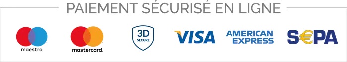 Paiement sécurisé : Maestro, Mastercard, Visa, American Express et SEPA