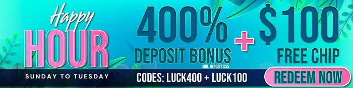 400% + $100 Free Chip