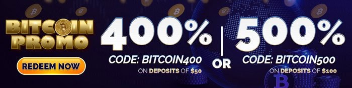 400% and 500% Bitcoin Bonus 