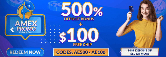 500% deposit bonus via Amex 