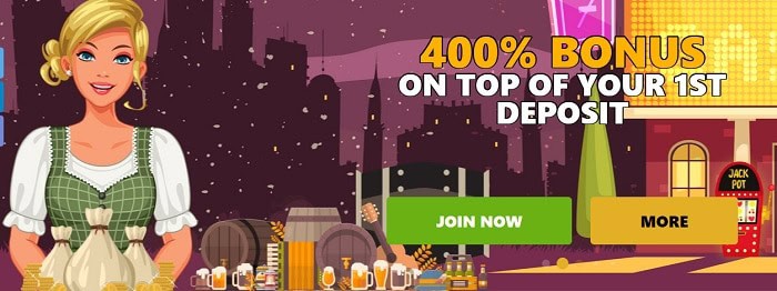 400% Bonus and 50 Free Spins 