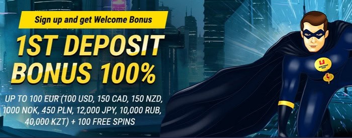 100% bonus and 100 gratis spins 