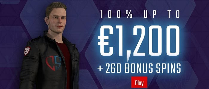 1200 EUR + 260 free spins