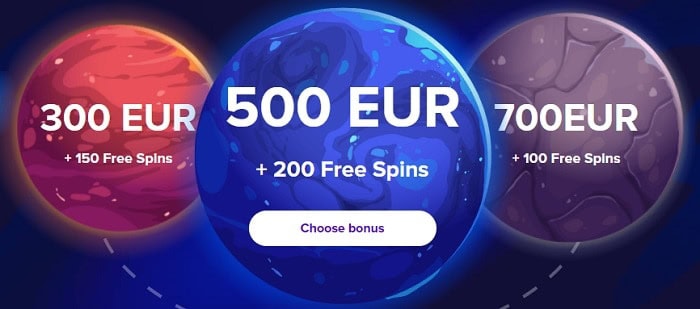 300 EUR, 500 EUR, and 700 EUR in welcome bonus 