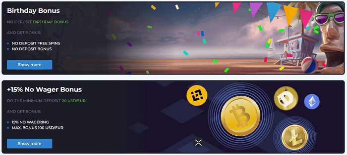 Birthday and Crypto Bonus 