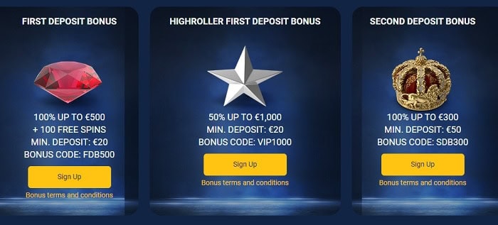 Bonus on first deposit