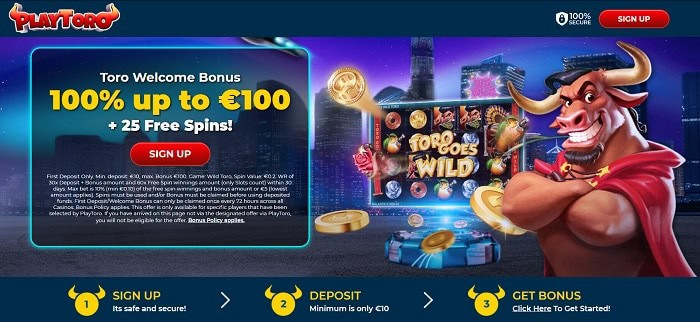 Play Toro Free Spins 