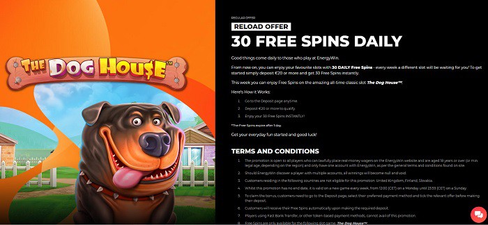 Energywin Gratis Spins 