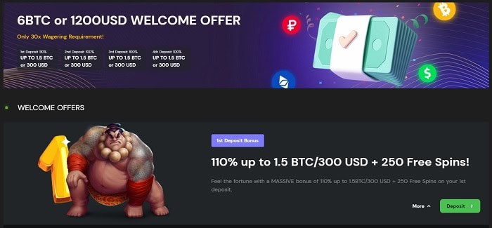 Bitcoin Casino Welcome Bonus 