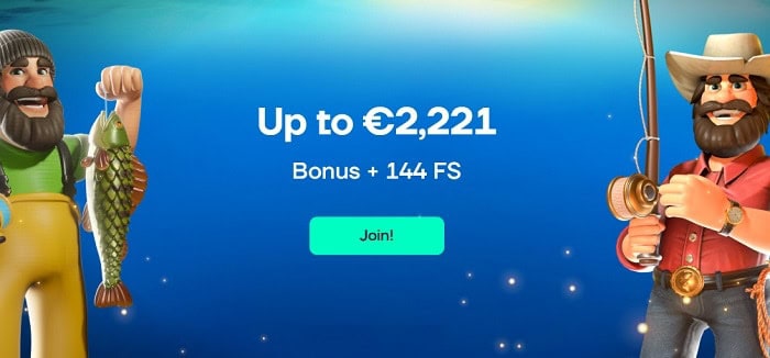 Get up to 2221 EUR and 144 Free Spins! 