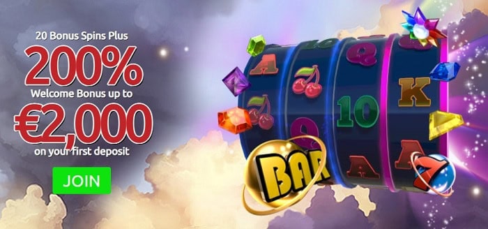 200% welcome bonus and 20 free spins! 