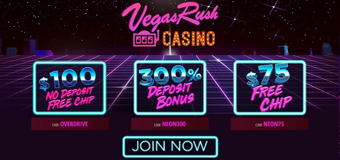 Vegas Rush Casino [register & login] $100 free chip bonus