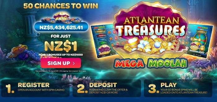 Get 50 free chances after $1 deposit! 