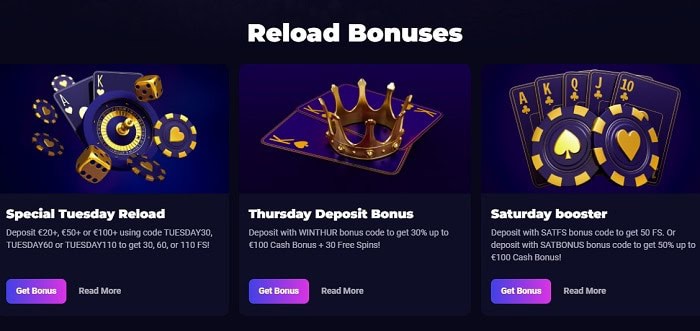 Reload Bonuses to choose from 