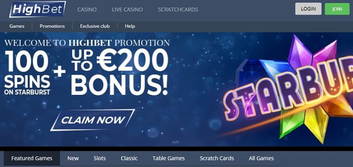 HighBet 200 EUR bonus 