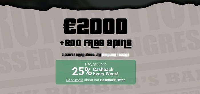 2000 EUR Welcome Offer plus 200 gratis spins