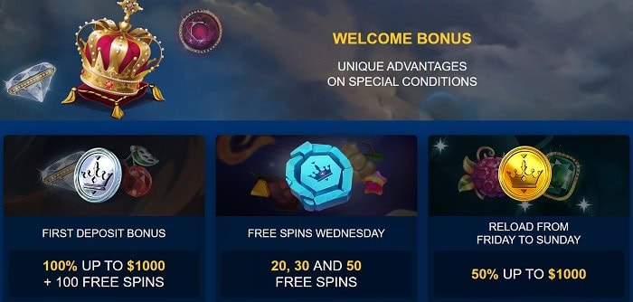 Golden Crown welcome bonus 