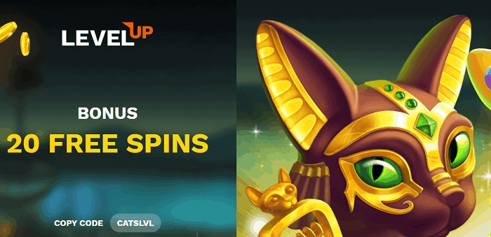 LevelUp 20 free spins no deposit bonus