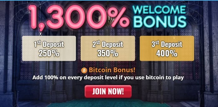 1300% welcome bonus 