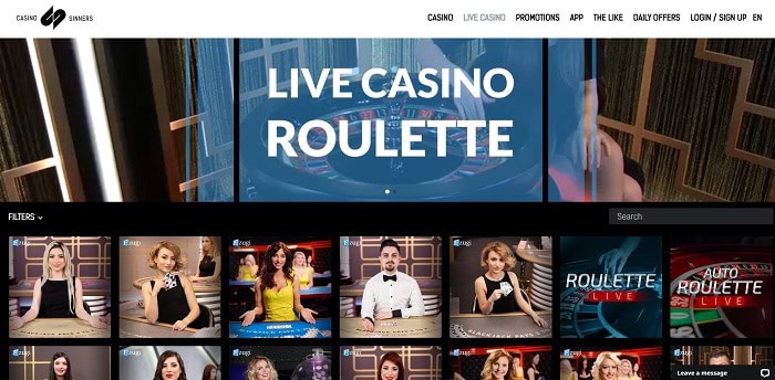 CasinoSinners Live Dealer 