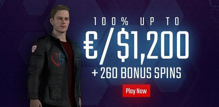 $1200 Exclusive Welcome Bonus and 260 Bonus Spins