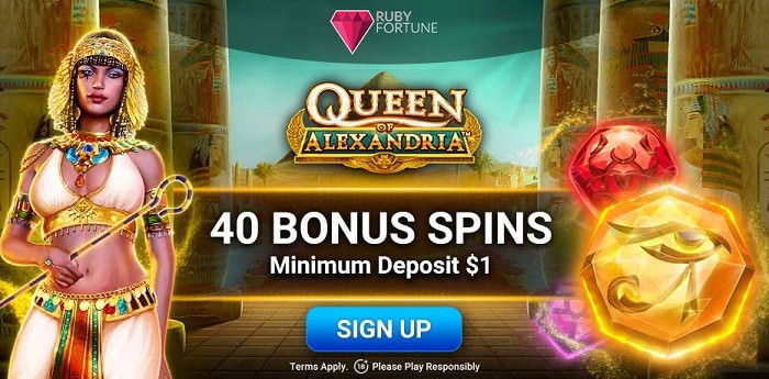 Play 40 bonus spins after $1 deposit!