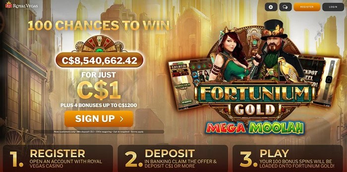 100 free chances on Fortunium Gold 