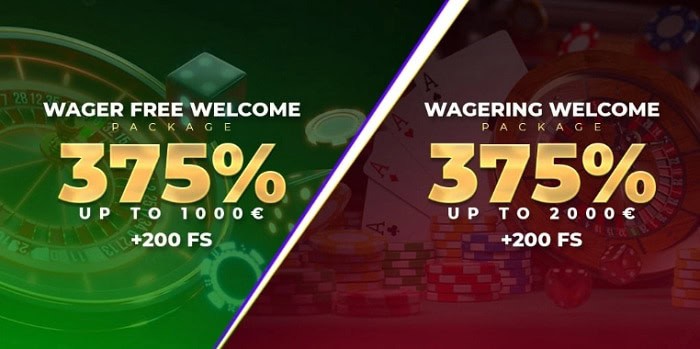 375% Welcome Bonus Pack 