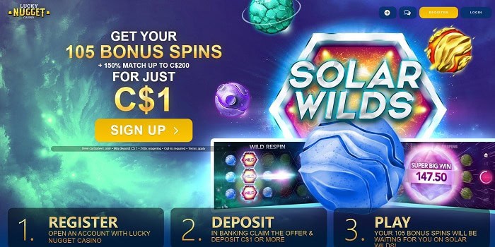 105 Bonus Spins on 1st deposit 