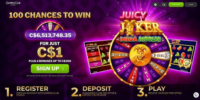 Deposit $1 to get 100 free spins! 