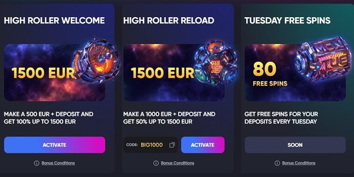 High Roller Bonuses