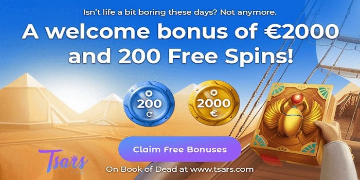 200 free spins on Book of Dead 