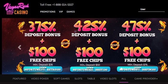 Vegas Rush Casino No Deposit Bonus Codes 2022 Vegas Rush Casino $100 free chip bonus code (USA Welcome)