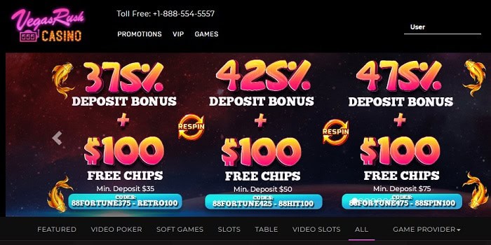 Welcome Bonus and Free Spins USA Casino 