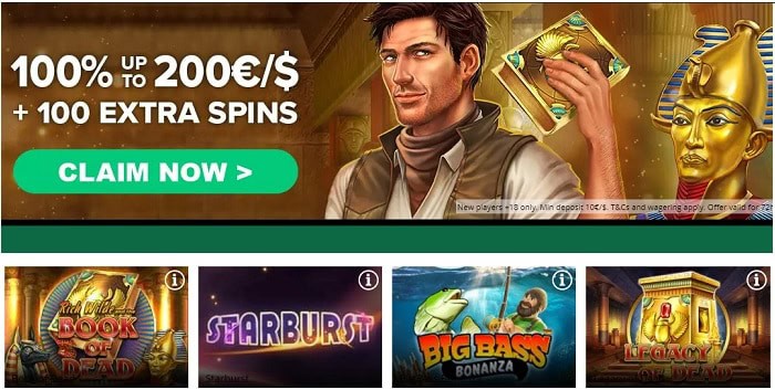 Claim 100% Bonus and 100 Extra Spins! 