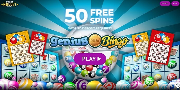 50 free spins bonus no deposit on Genius Bingo