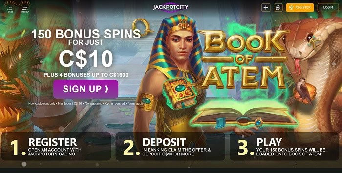 150 Free Spins on $10 deposit 