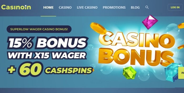 15% extra bonus and 60 cash spins