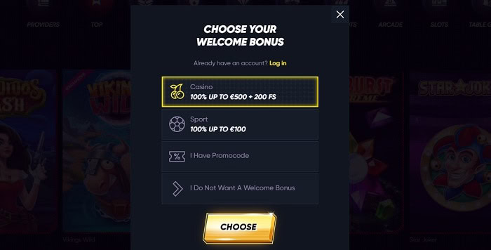 Claim Welcome Bonus