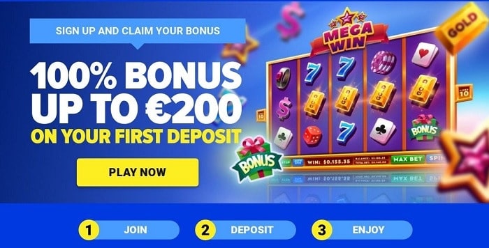 100% bonus up to 200 EUR on first deposit