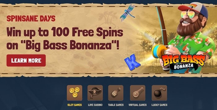 100 free spins bonus 