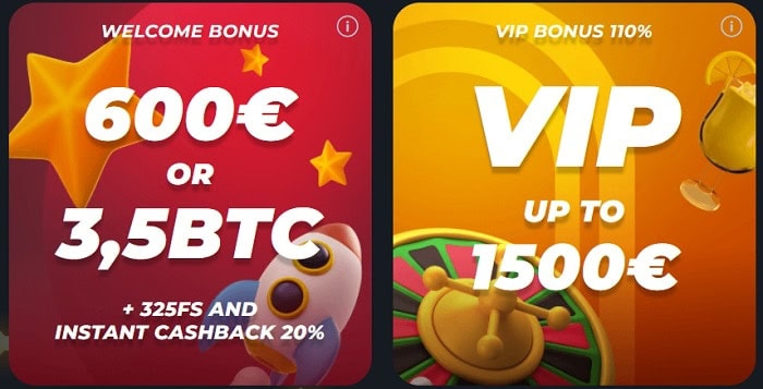 600 euro or 3,5 BTC bonus