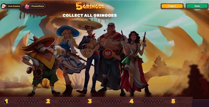 5Gringos Casino Register and Login