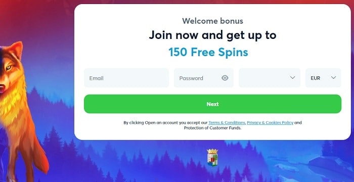 Join and get up to 150 free spins! 