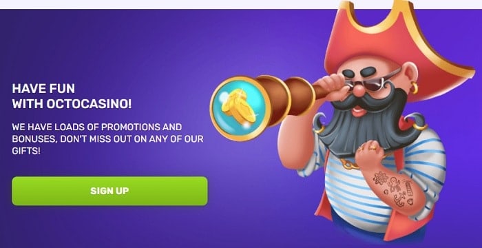 Sign Up Here at OctoCasino.com