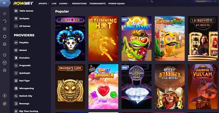 Powerbet Casino free spin games