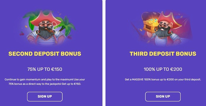 Second and Third Deposit Bonus 